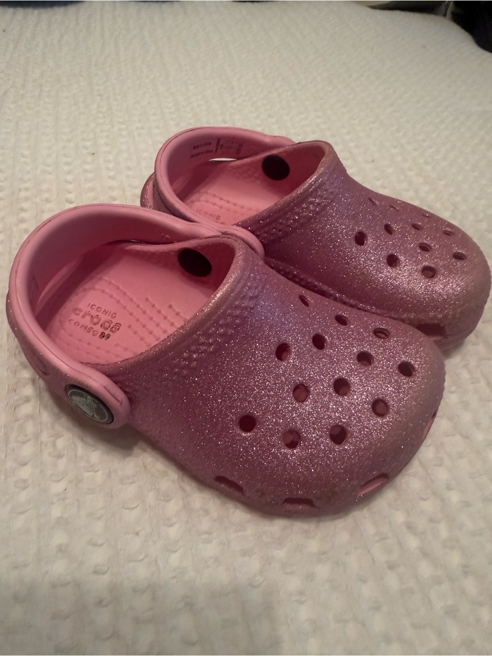 CROCS Kids Glitter Pink Clog Sandals